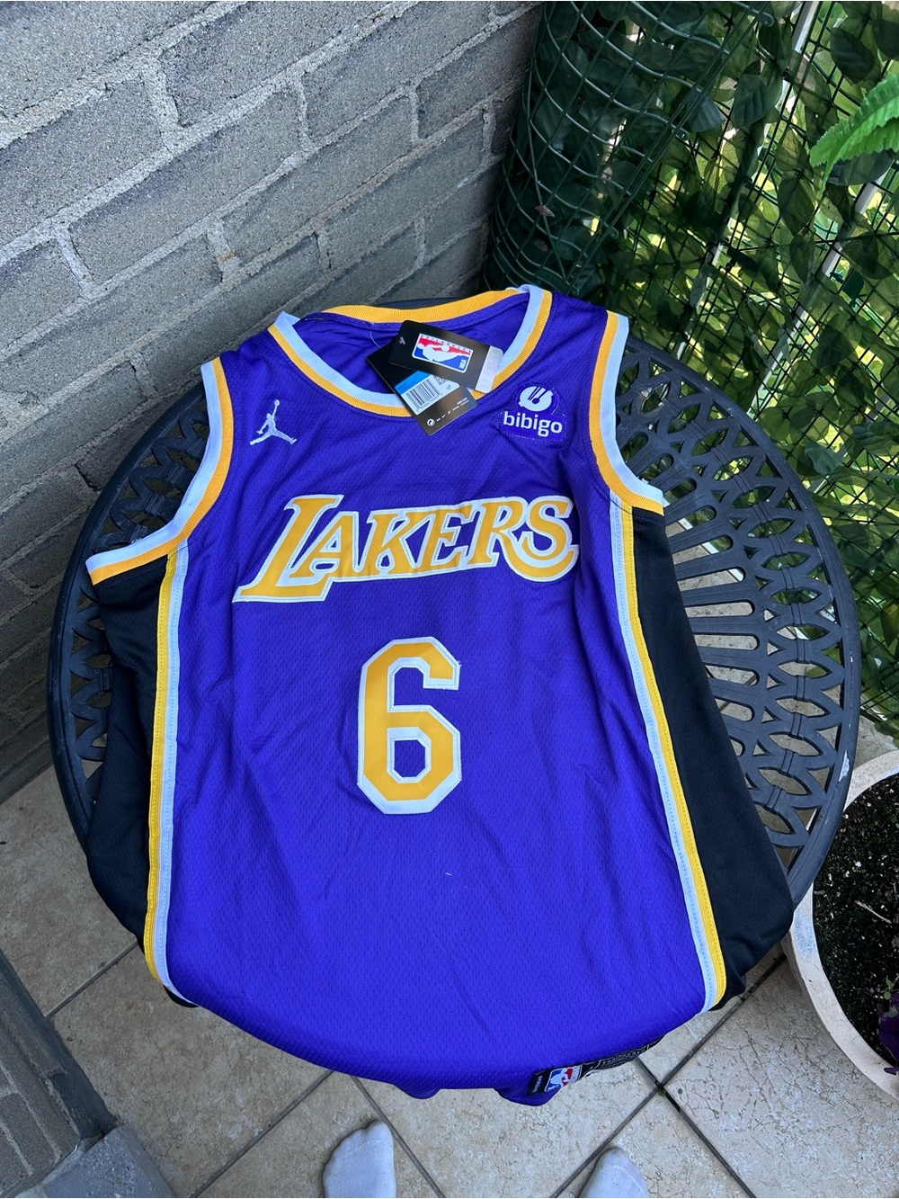Los Angeles Lakers #6 Purple & Gold Jersey (Jordan Brand)